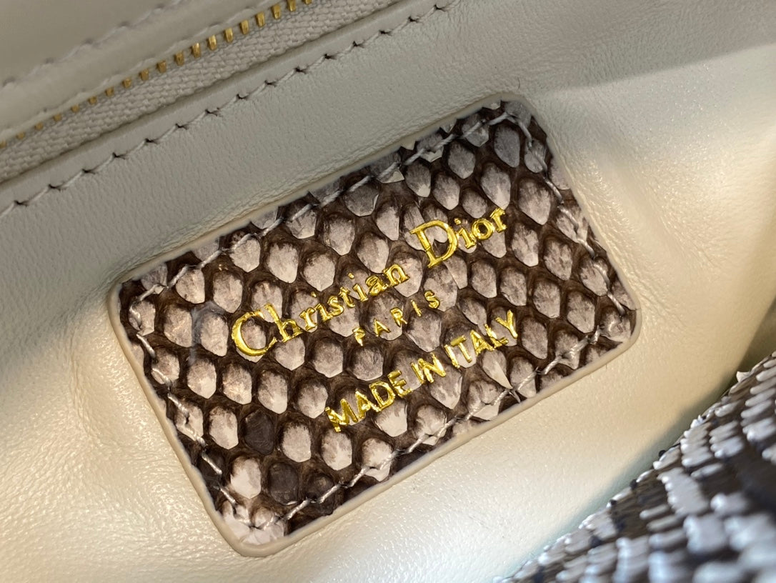 MINI LADY 17 BAG IN DARK BROWN PYTHON LEATHER