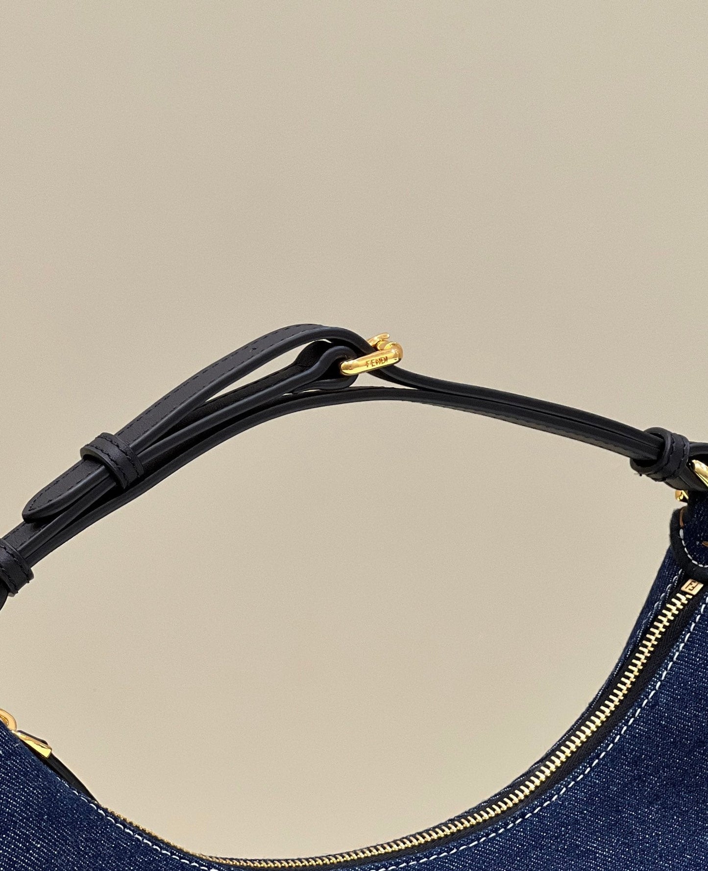 FENDIGRAPHY 29 BAG IN NAVY BLUE DENIM FABRIC WITH GOLD HARDWARE