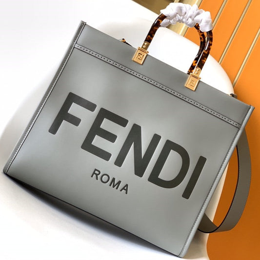 Fend Sunshine Medium Bag 35 Grey Leather