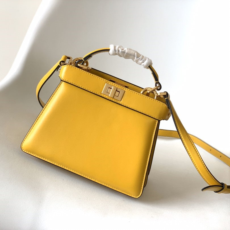 Peekaboo ISeeU Petite 20 Bag Yellow Lambskin Ghw