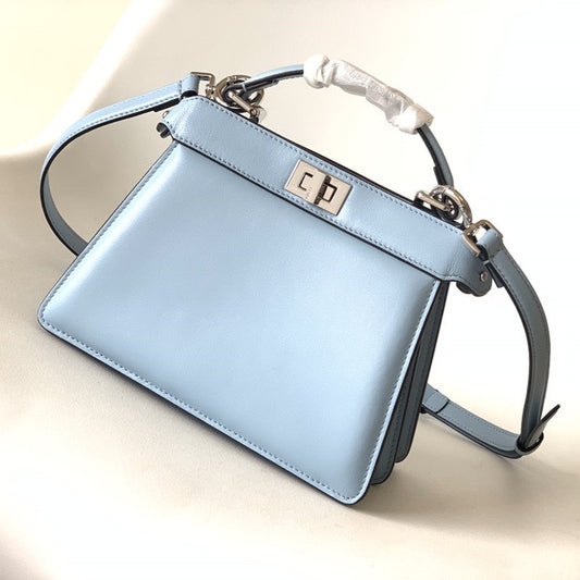 Peekaboo ISeeU Petite 20 Bag Baby Blue Lambskin Shw