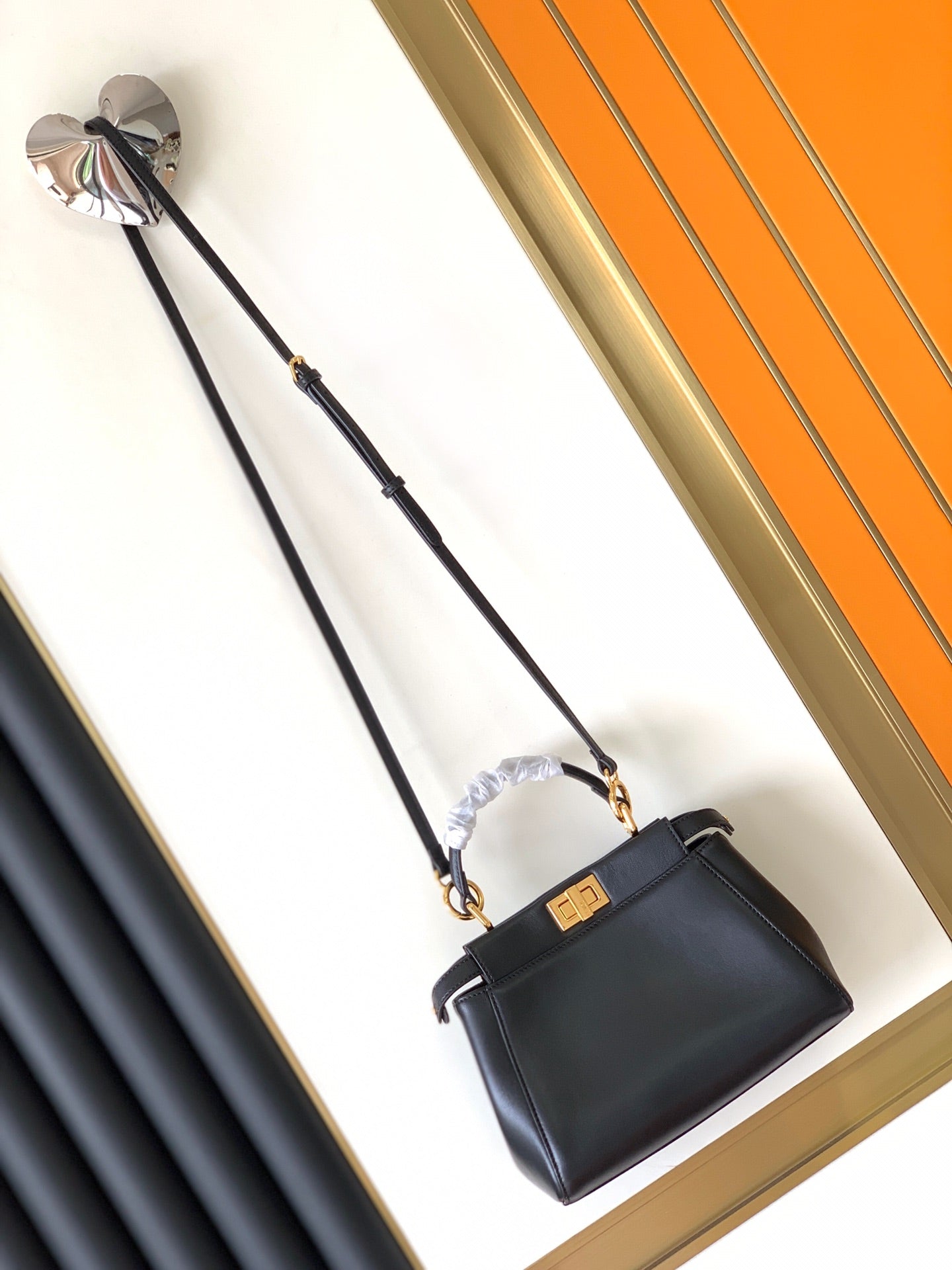 Peekaboo Mini 23cm Bag black lambskin gold hardware