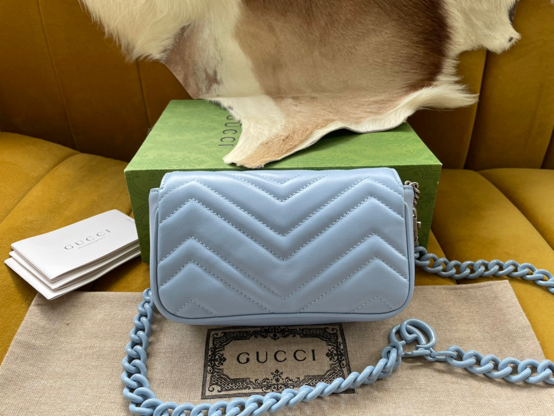 MARMONT MINI HANDBAG 16 IN BLUE PASTEL CALFSKIN