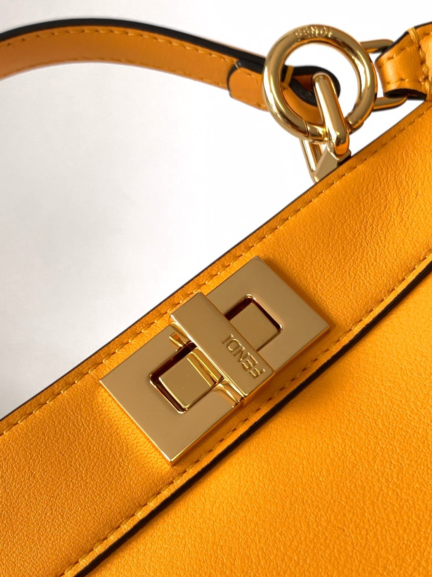 Peekaboo ISeeU Small 27cm Bag yellow lambskin gold hardware