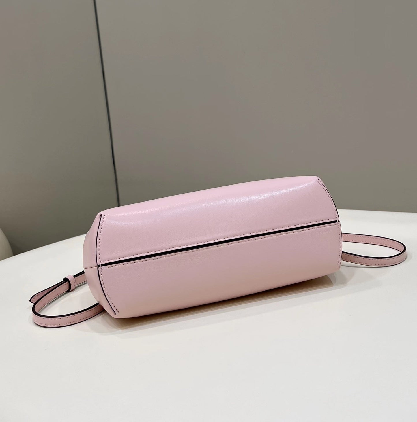 FENDI FIRST SMALL 26 LIGHT PINK LEATHER BAG WITH EXOTIC DETAILS