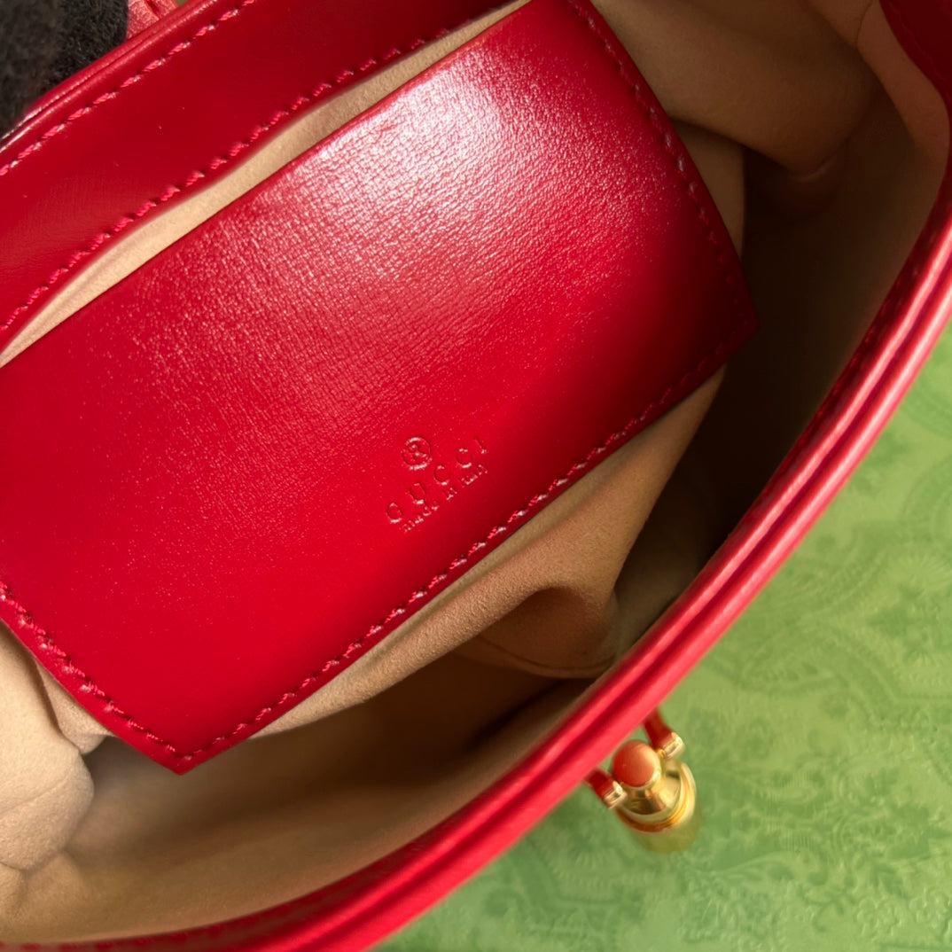 GG JACKIE MINI 19 SHOULDER BAG IN CHERRY RED CALFSKIN