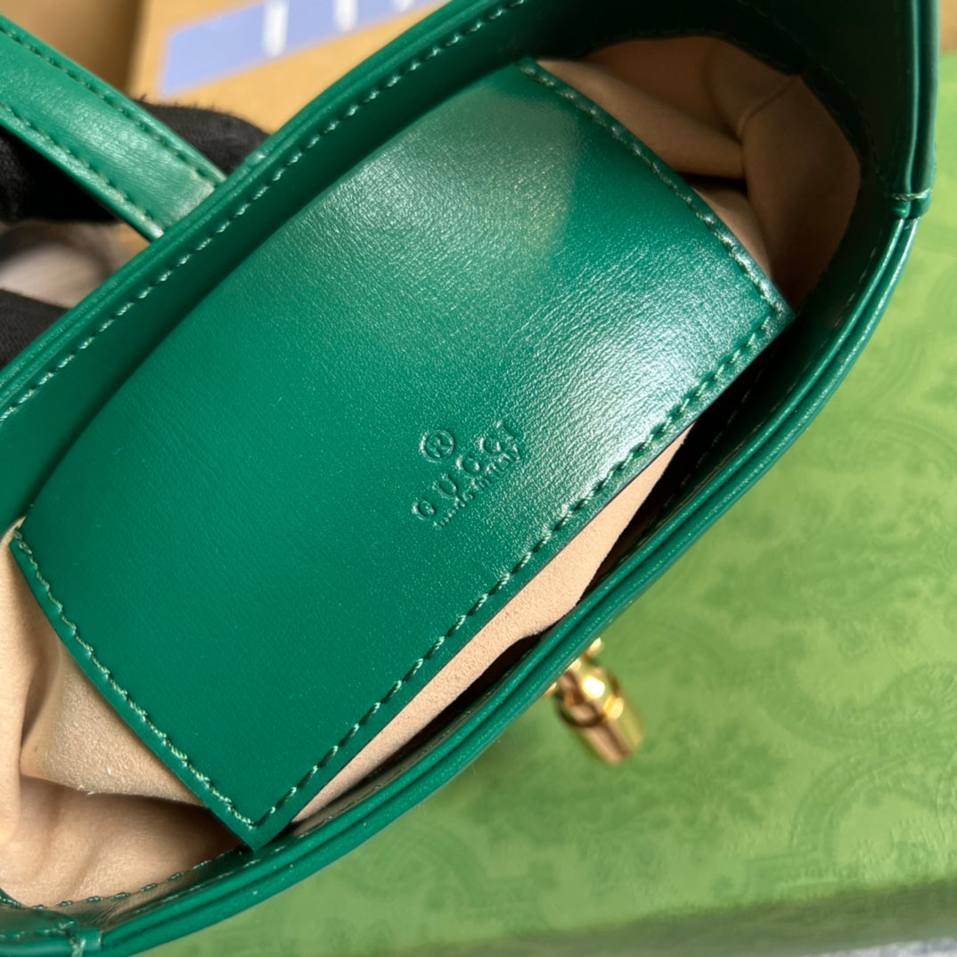 GG JACKIE MINI 19 SHOULDER BAG IN GREEN FOREST CALFSKIN