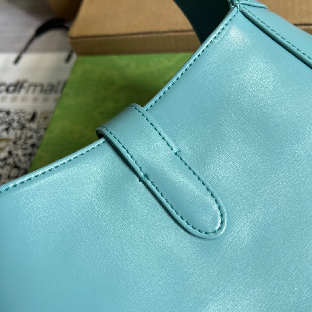 GG JACKIE SMALL 28 SHOULDER BAG IN BLUE PASTEL CALFSKIN