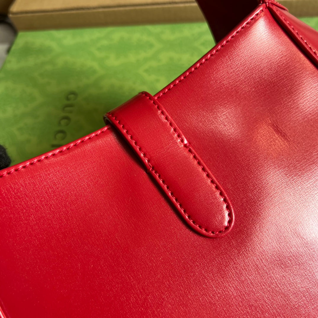 GG JACKIE SMALL 28 SHOULDER BAG IN CHERRY RED CALFSKIN