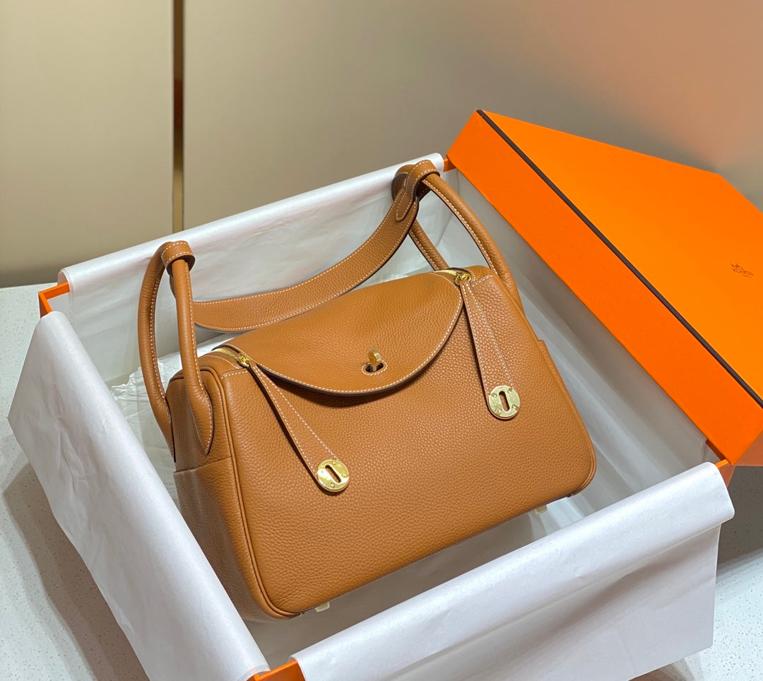 HM LINDY 30 BAG ORANGE CALFSKIN