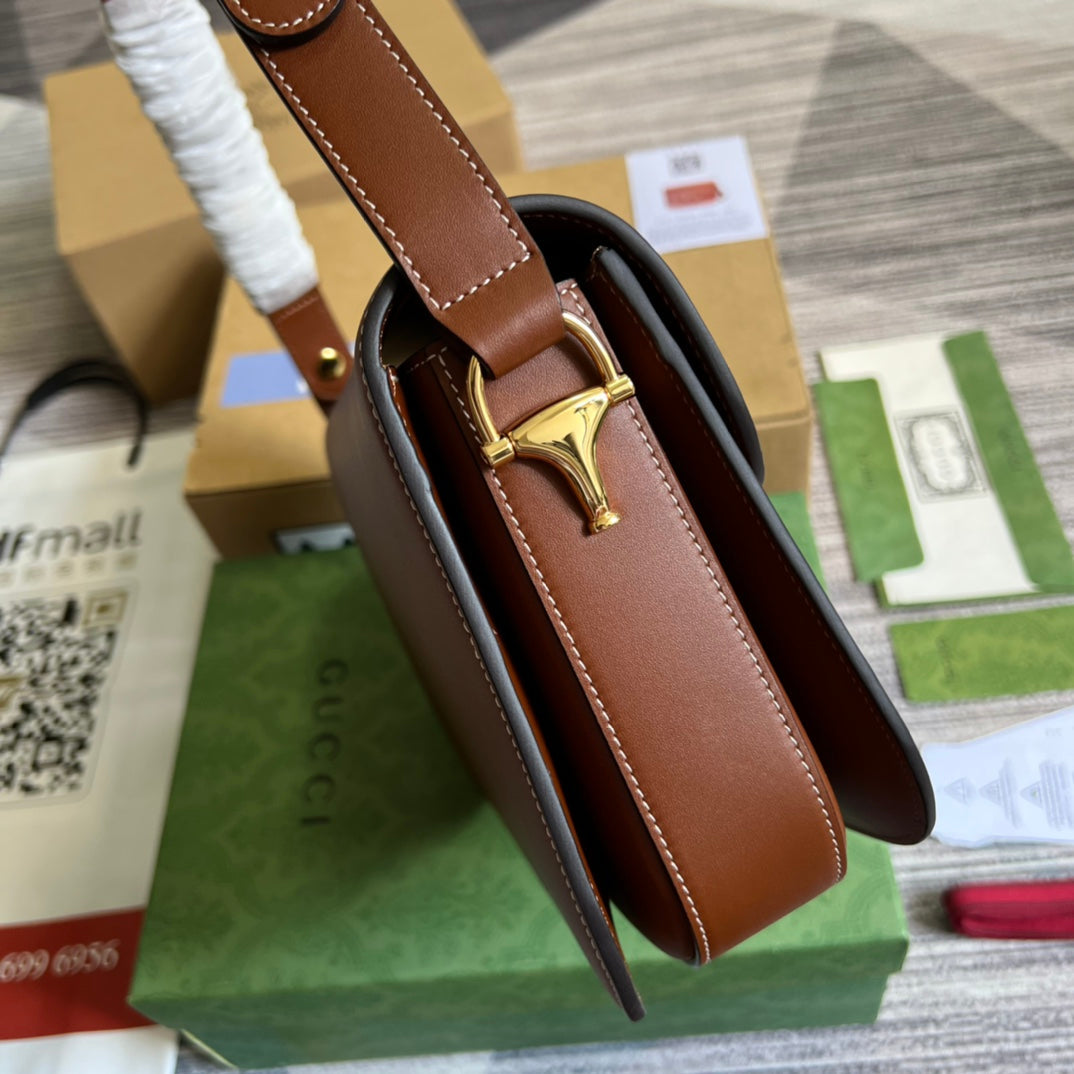 GG HORSEBIT 1955 MINI BAG 25 IN CINNAMON BROWN CALFSKIN