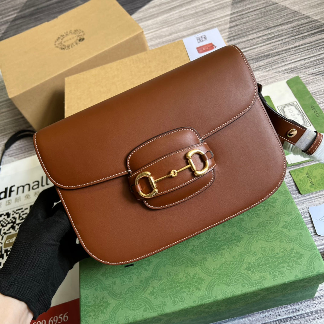 GG HORSEBIT 1955 MINI BAG 25 IN CINNAMON BROWN CALFSKIN