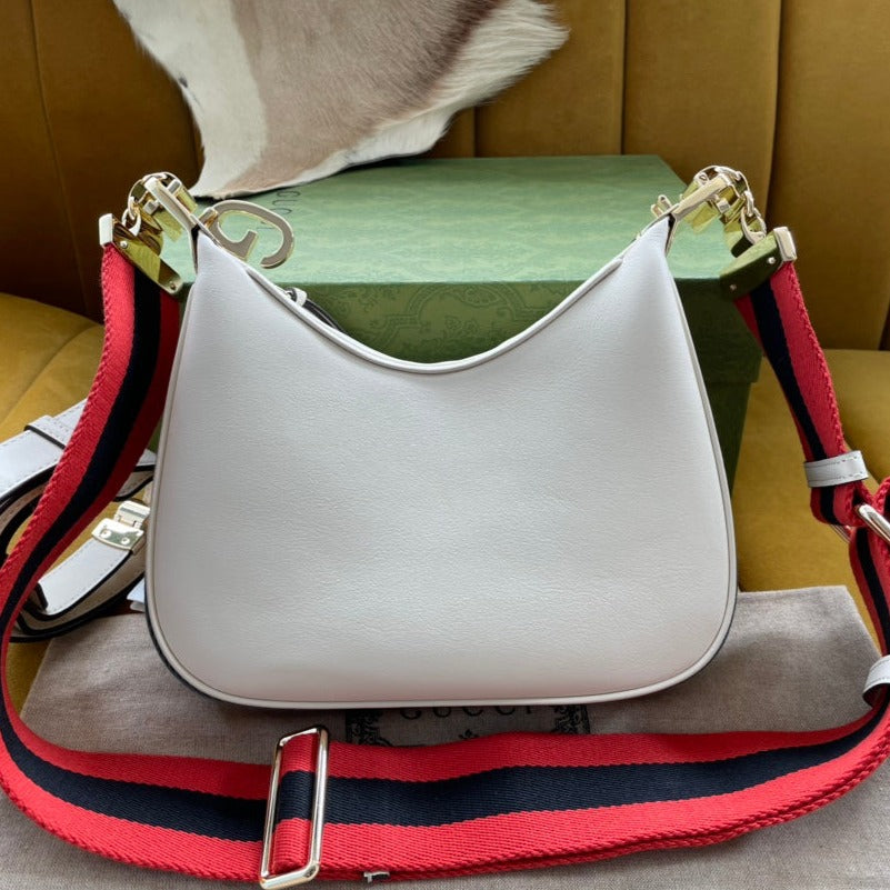 GG ATTACHE 23 SMALL SHOULDER BAG WHITE CALFSKIN