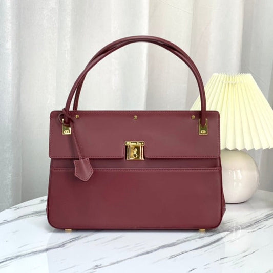 PARISIENNE 30 HANDBAG IN MULBERRY PURPLE SMOOTH CALFSKIN