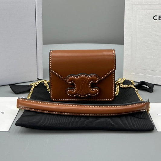 CUIR TRIPHOME 11 CINNAMON BROWN CALFSKIN