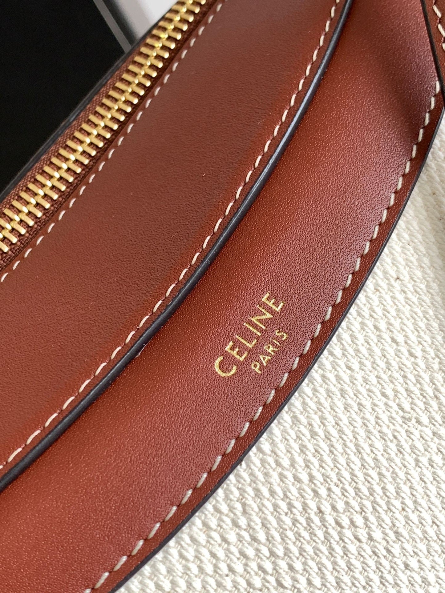 TRIOMPHE CLASSIC 25 WHITE BROWN CALFSKIN