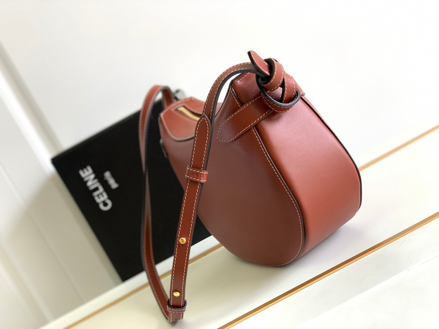 TRIOMPHE CLASSIC 25 CINNAMON BROWN CALFSKIN