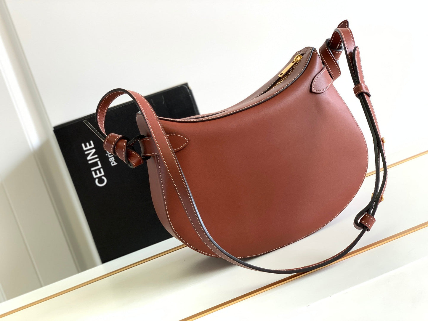 TRIOMPHE CLASSIC 25 CINNAMON BROWN CALFSKIN