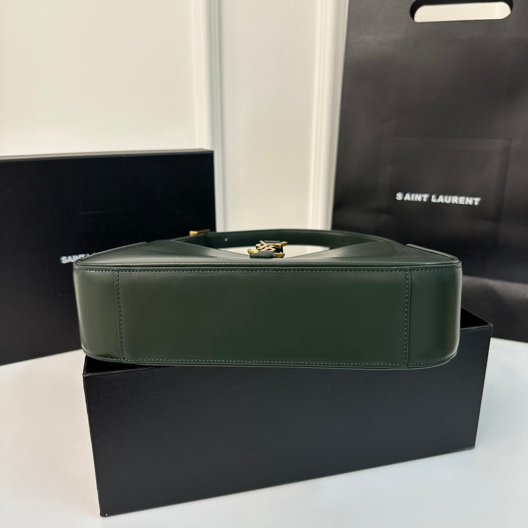 LE 5 À 7 BAG 24 DARK GREEN CALFSKIN