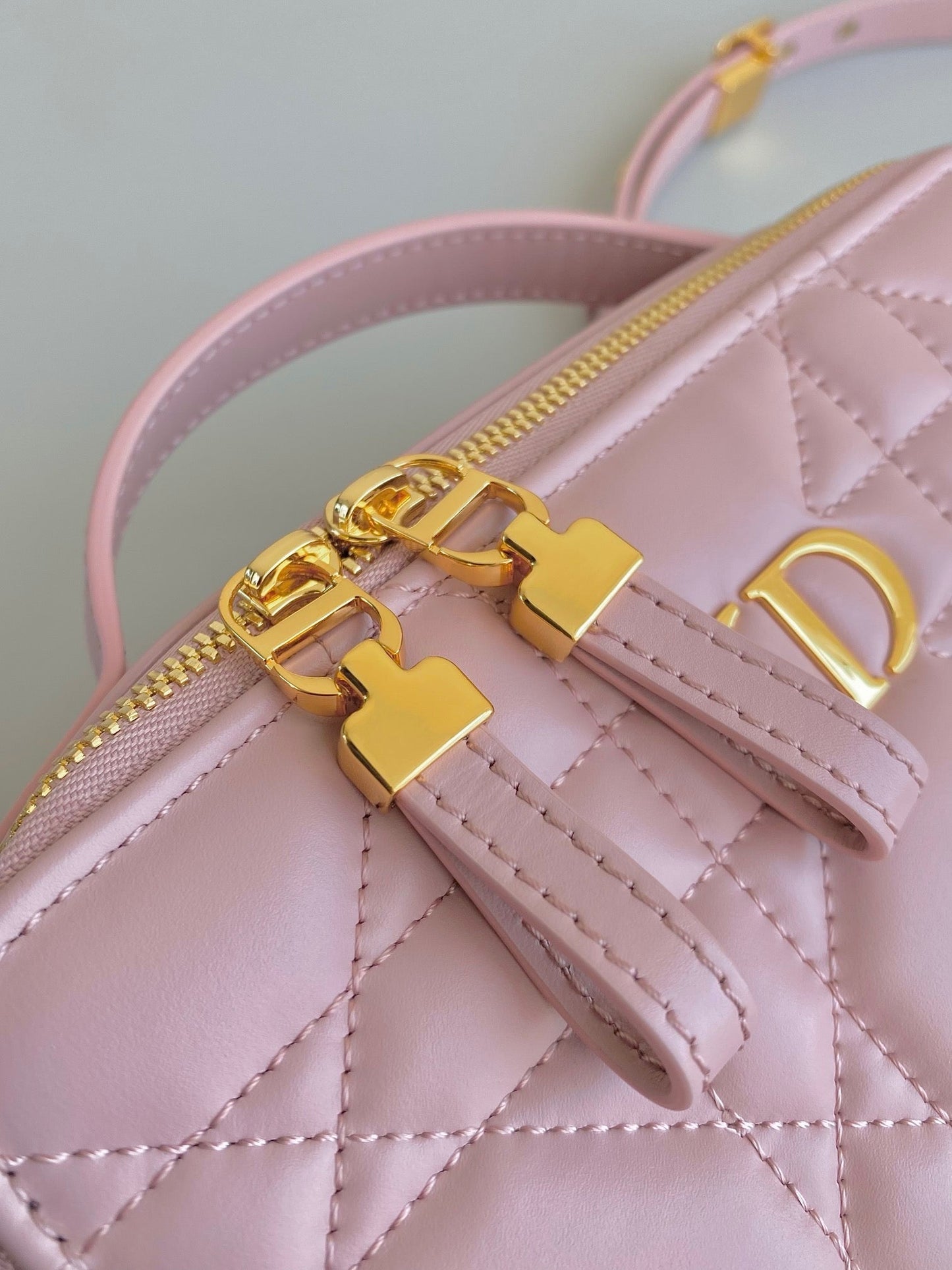 CARO 18 CAMERA BAG IN LIGHT PINK CALFSKIN