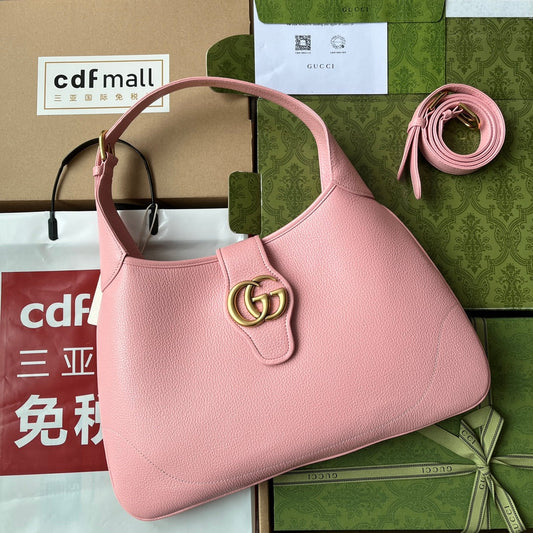 MEDIUM SHOULDER BAG 39 IN LIGHT PINK CALFSKIN GOLD HARDWARE