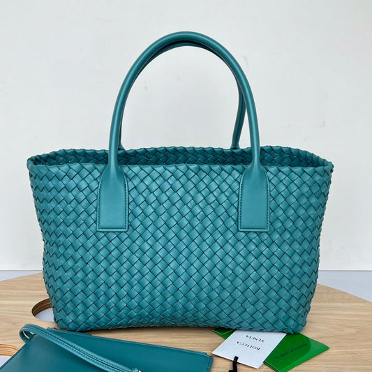 SMALL CABAT 32 IN TEAL BLUE LAMBSKIN