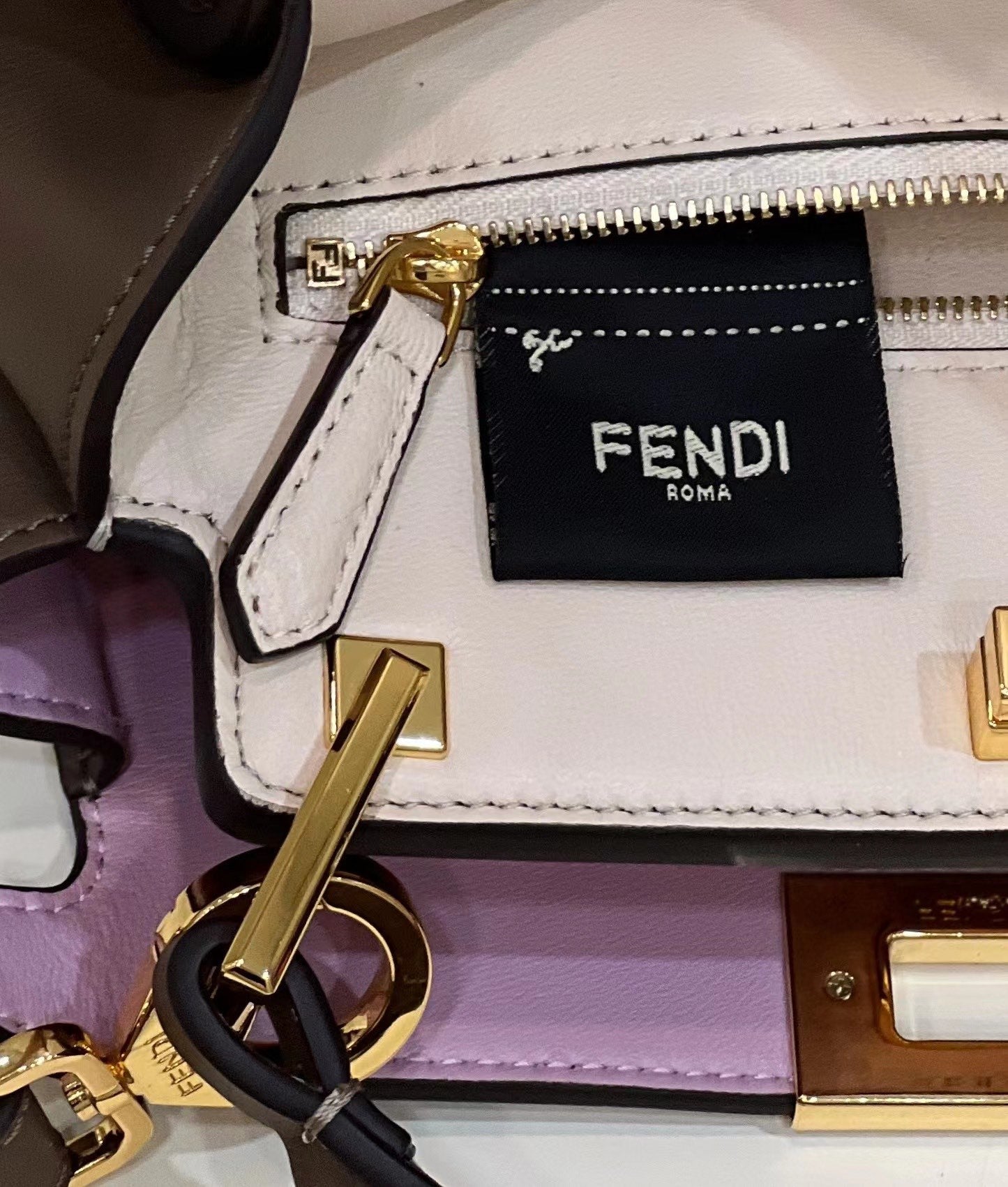 FENDI PEEKABOO 27 IN MOCHA BROWN CALFSKIN WITH GOLD HARDWARE