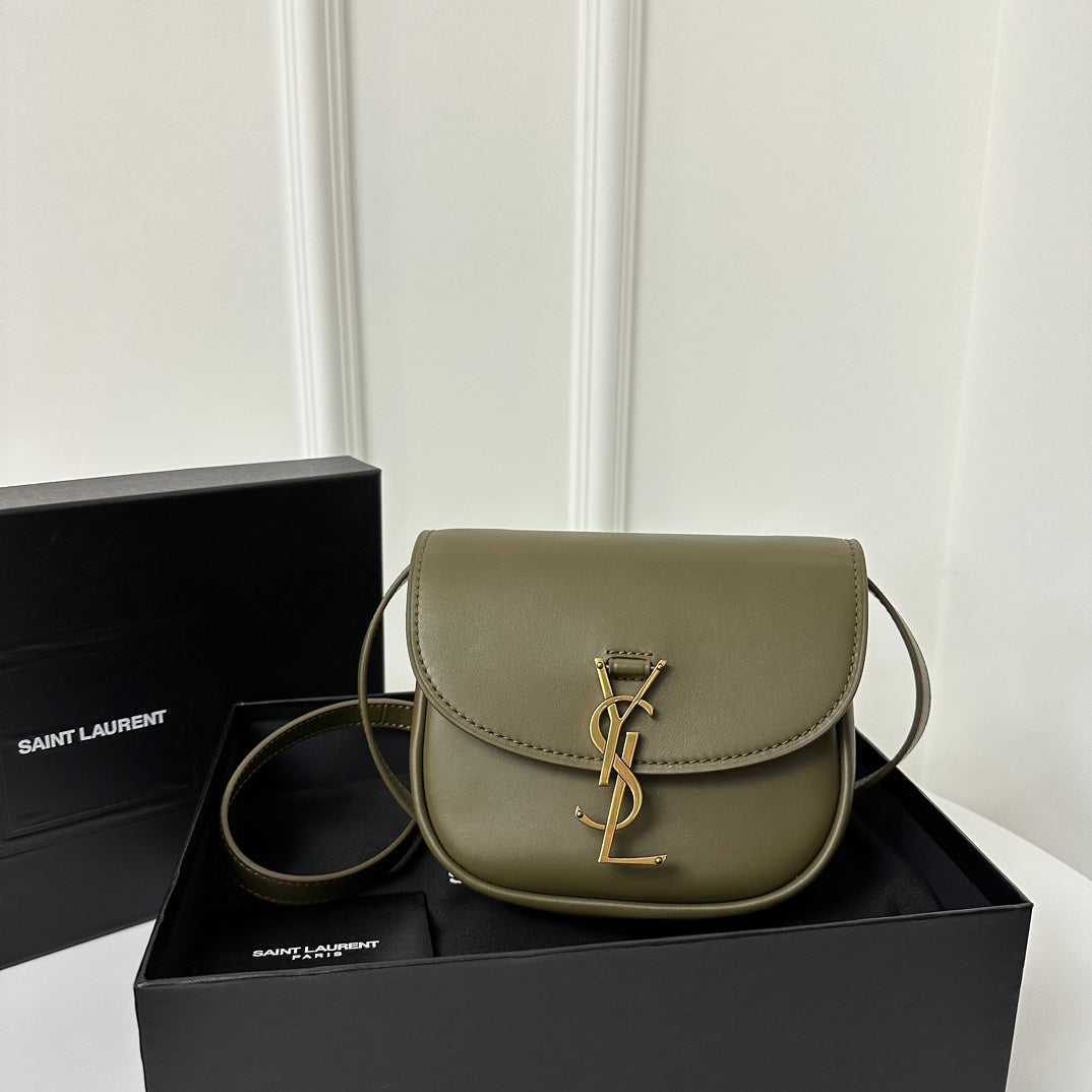 KAIA 18 HANDBAG IN ARMY GREEN CALFSKIN