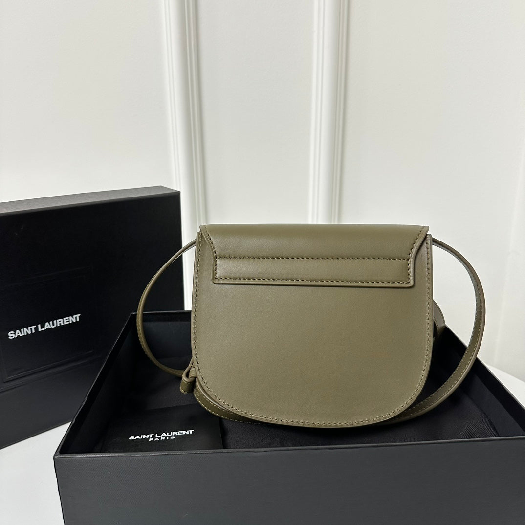 KAIA 18 HANDBAG IN ARMY GREEN CALFSKIN