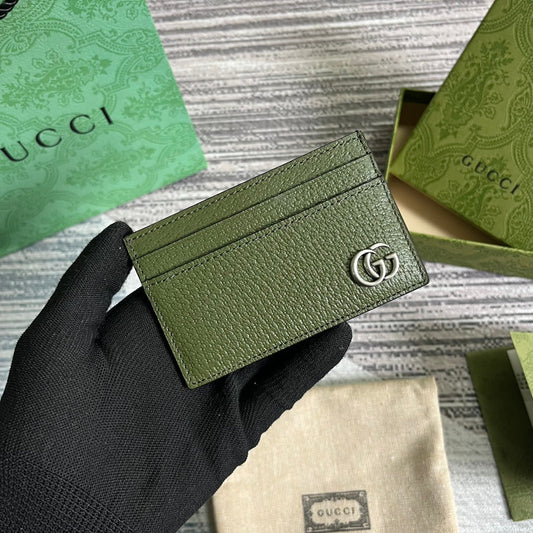 MARMONT CARD HOLDER 11 IN ARMY GREEN LAMBSKIN