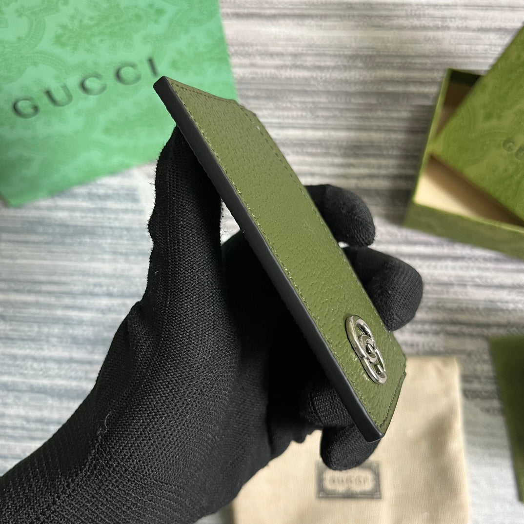 MARMONT CARD HOLDER 11 IN ARMY GREEN LAMBSKIN