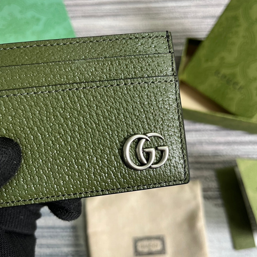 MARMONT CARD HOLDER 11 IN ARMY GREEN LAMBSKIN