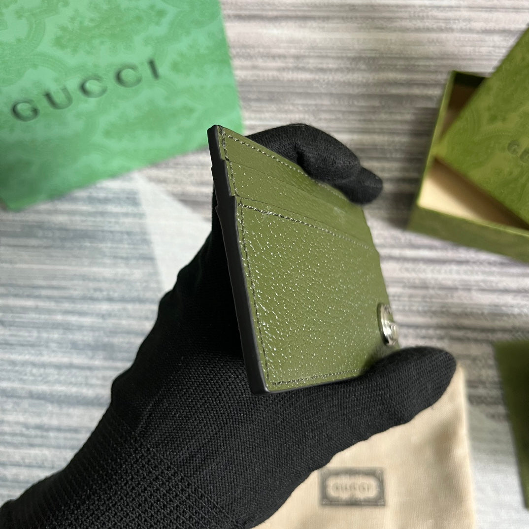 MARMONT CARD HOLDER 11 IN ARMY GREEN LAMBSKIN