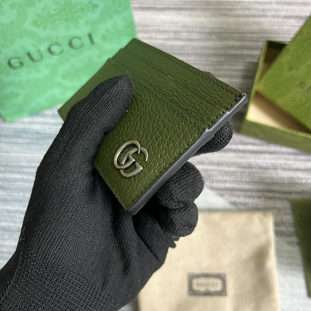 MARMONT CARD HOLDER 11 IN ARMY GREEN LAMBSKIN