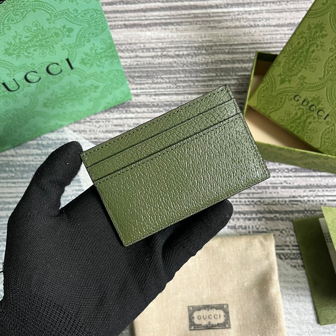 MARMONT CARD HOLDER 11 IN ARMY GREEN LAMBSKIN