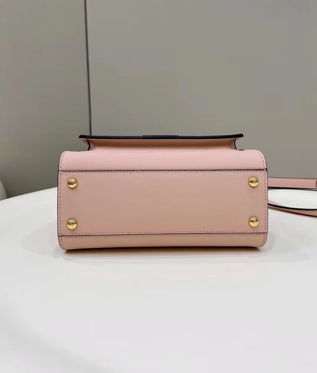 FENDI PEEKABOO MINI 23 BAG IN LIGHT PINK CALFSKIN WITH GOLD HARDWARE