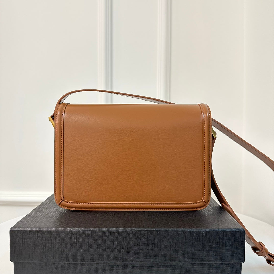 SOLFERINO 23 SATCHEL IN BOX CINNAMON BROWN CALFSKIN