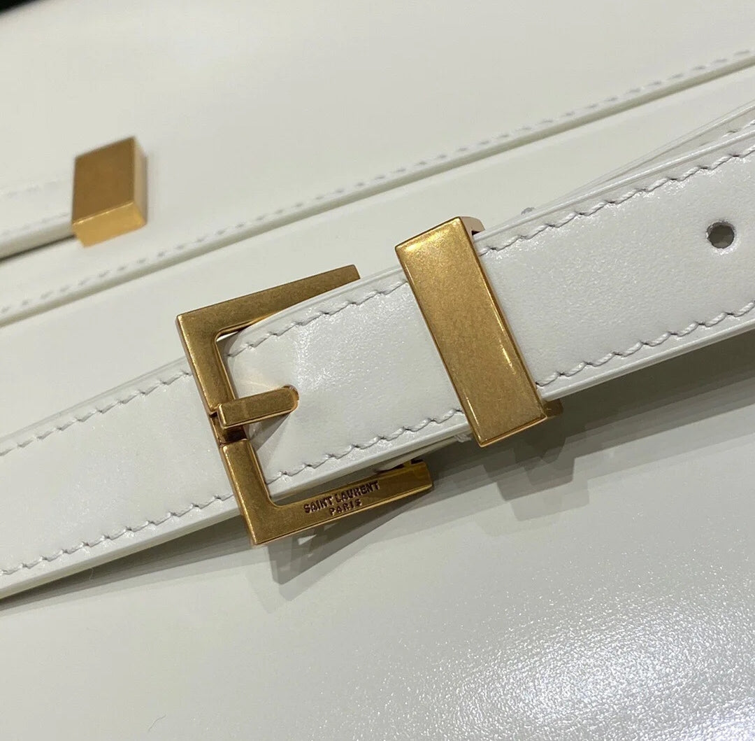 MANHATTAN 29 TOP-HANDLE IN SMOOTH WHITE CALFSKIN