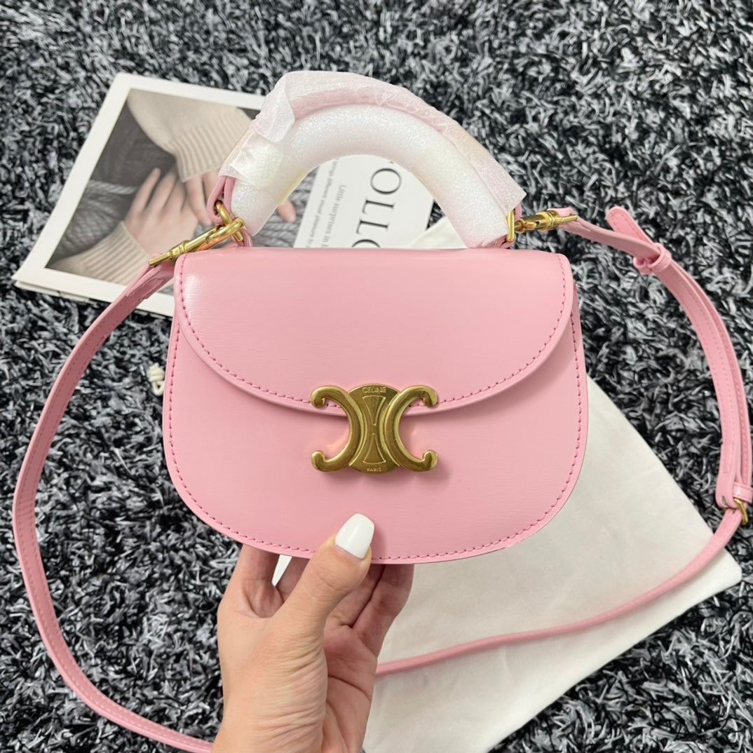 BESACE TRIPHOME 17 CALFSKIN PINK PASTEL