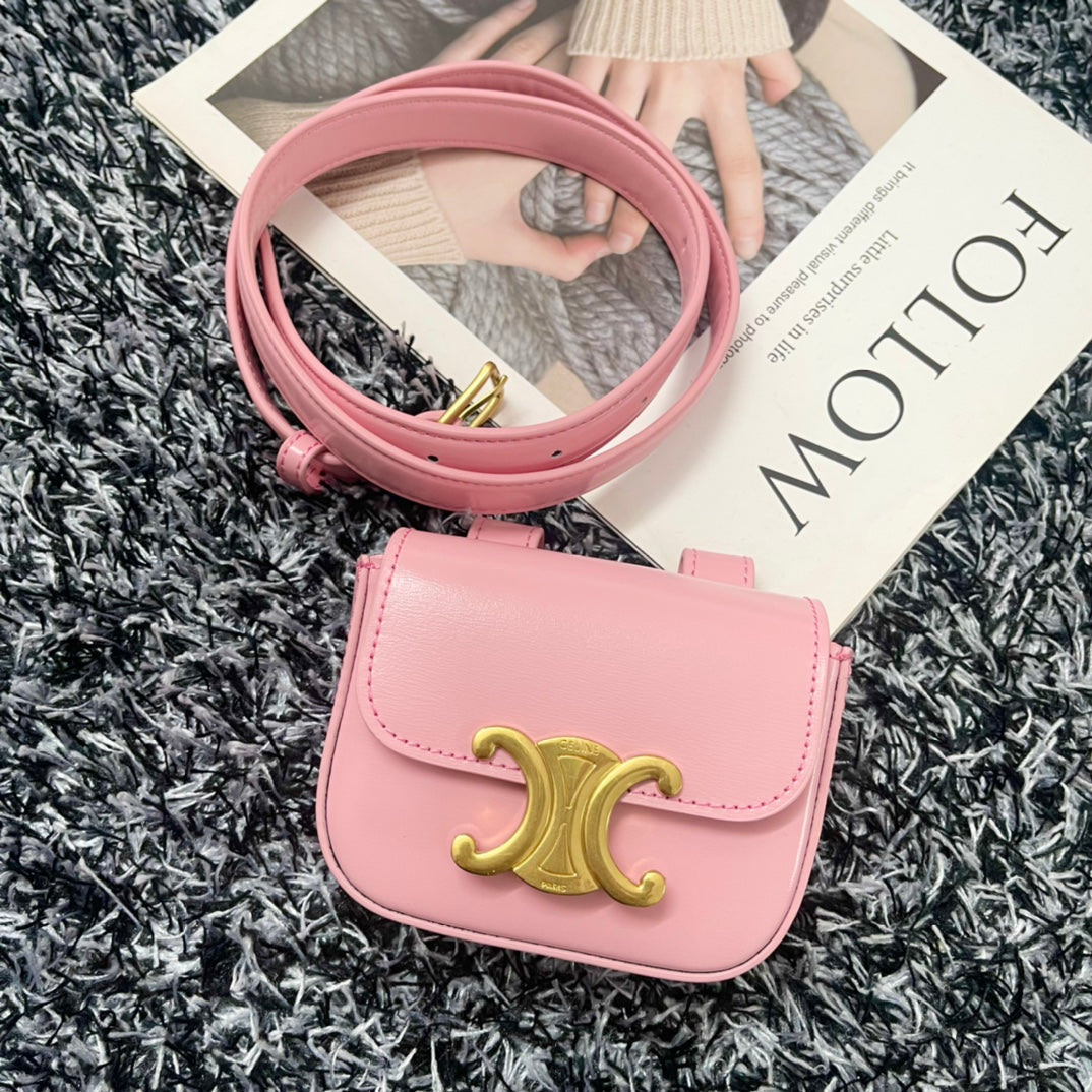 MINI TRIPHOME 11 WAIST BAG PINK PASTEL CALFSKIN