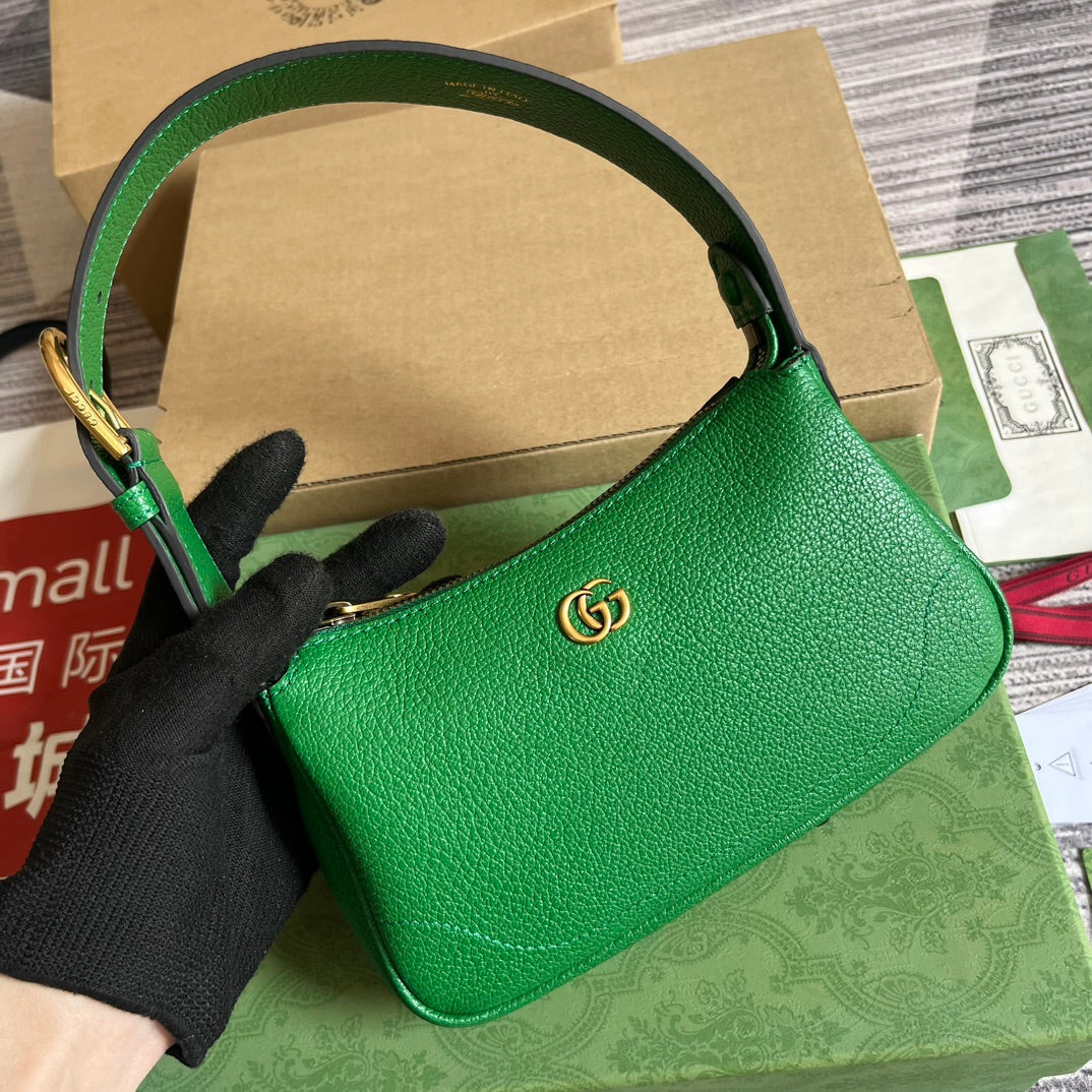 APHRODITE MINI 21 SHOULDER BAG IN EMERALD GREEN CALFSKIN