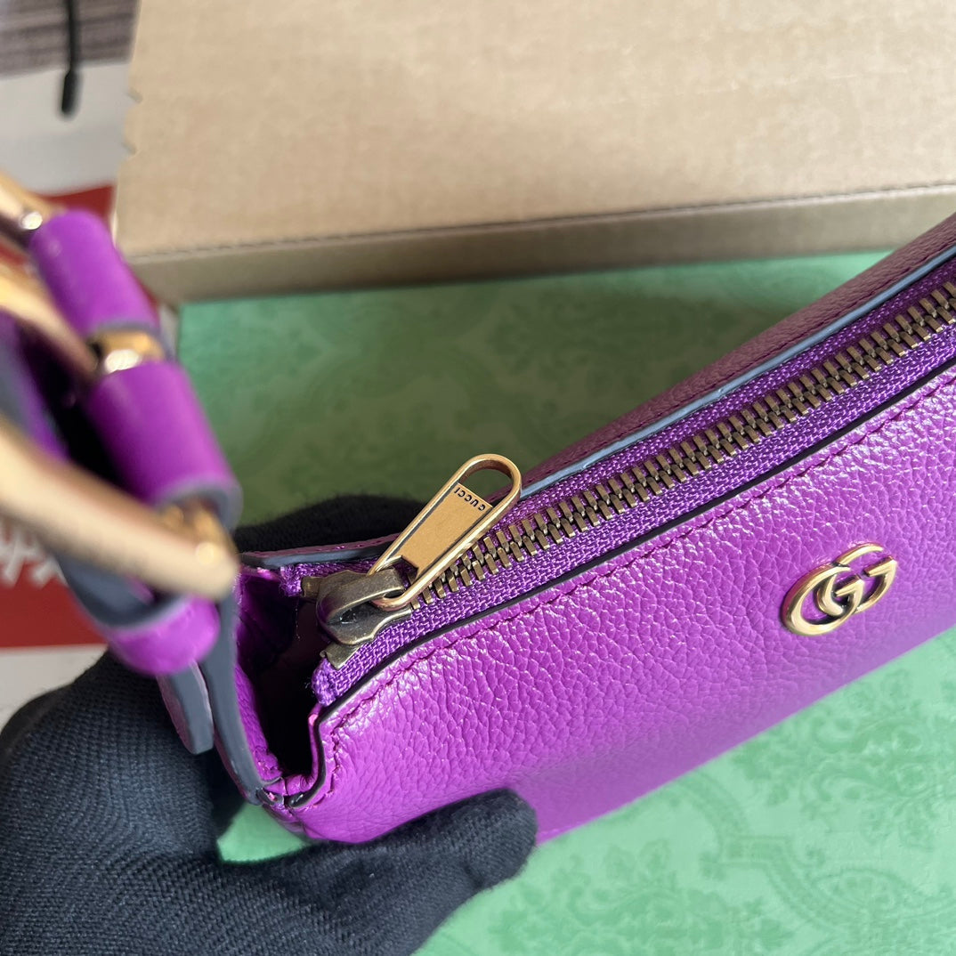 APHRODITE MINI 21 SHOULDER BAG IN VIOLET PURPLE CALFSKIN