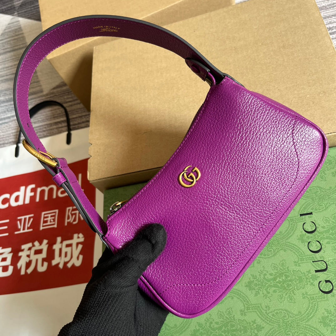 APHRODITE MINI 21 SHOULDER BAG IN VIOLET PURPLE CALFSKIN