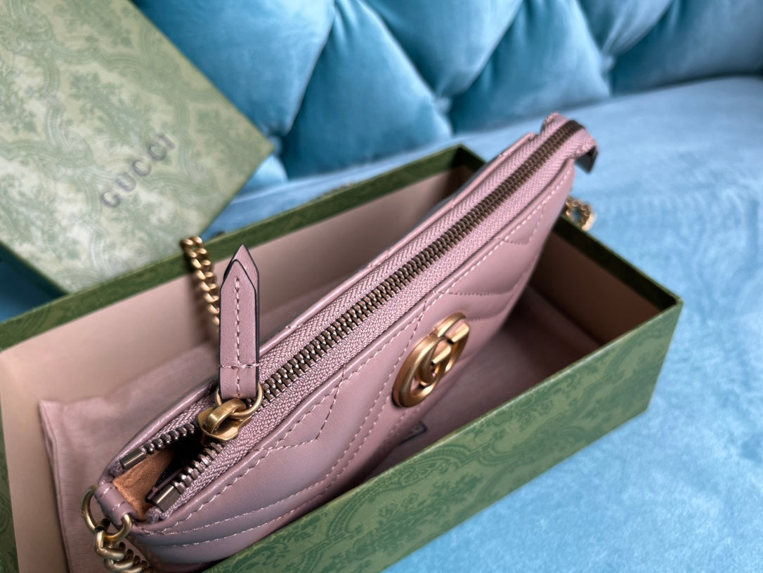 GG MARMONT MINI 22 HANDBAG IN LIGHT PURPLE CALFSKIN