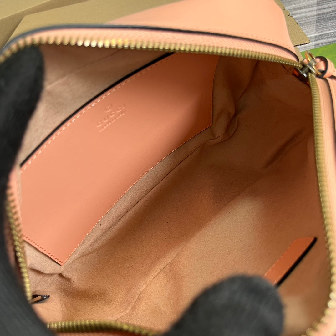 GG MARMONT SMALL 24 MATELASSÉ IN PEACH PINK CALFSKIN