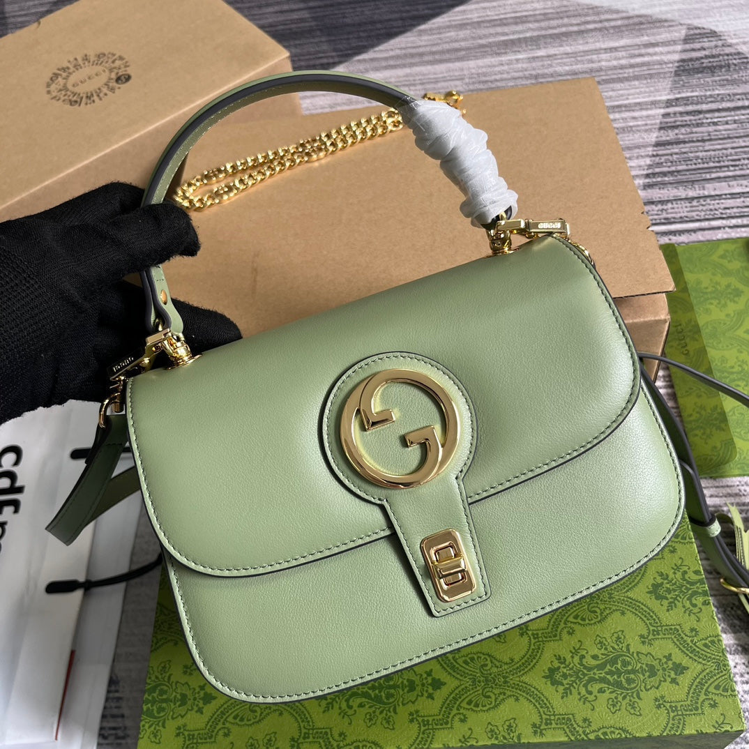 BLONDIE 23 TOP-HANDLE BAG LIGHT GREEN CALFSKIN