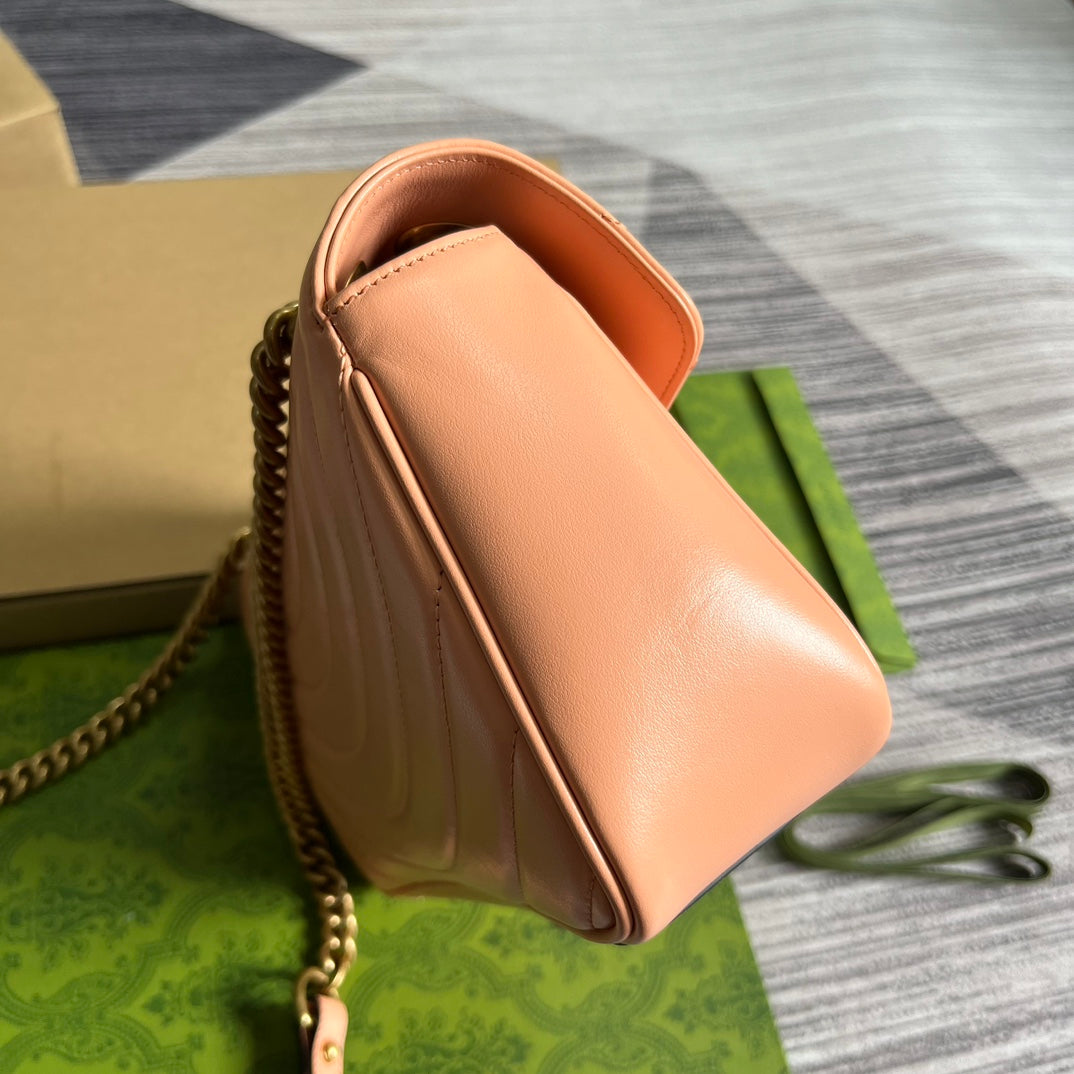 GG MARMONT 26 CLASSIC BAG IN PEACH PINK CALFSKIN