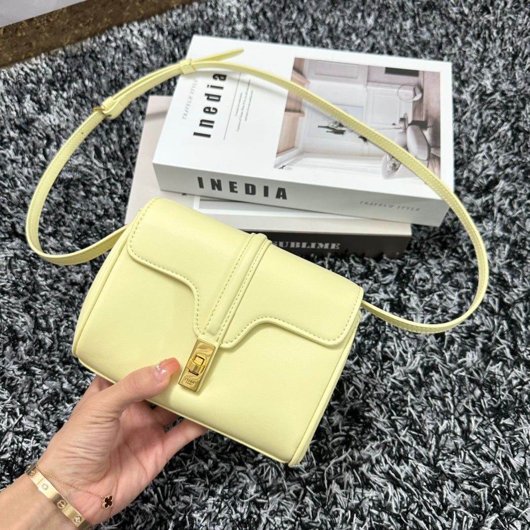 CLASSIC MINI 18 YELLOW PASTEL CALFSKIN