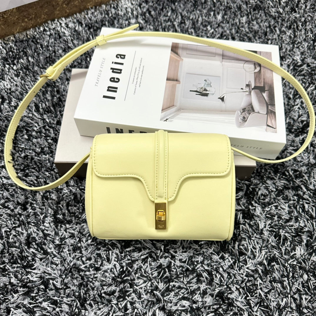 CLASSIC MINI 18 YELLOW PASTEL CALFSKIN