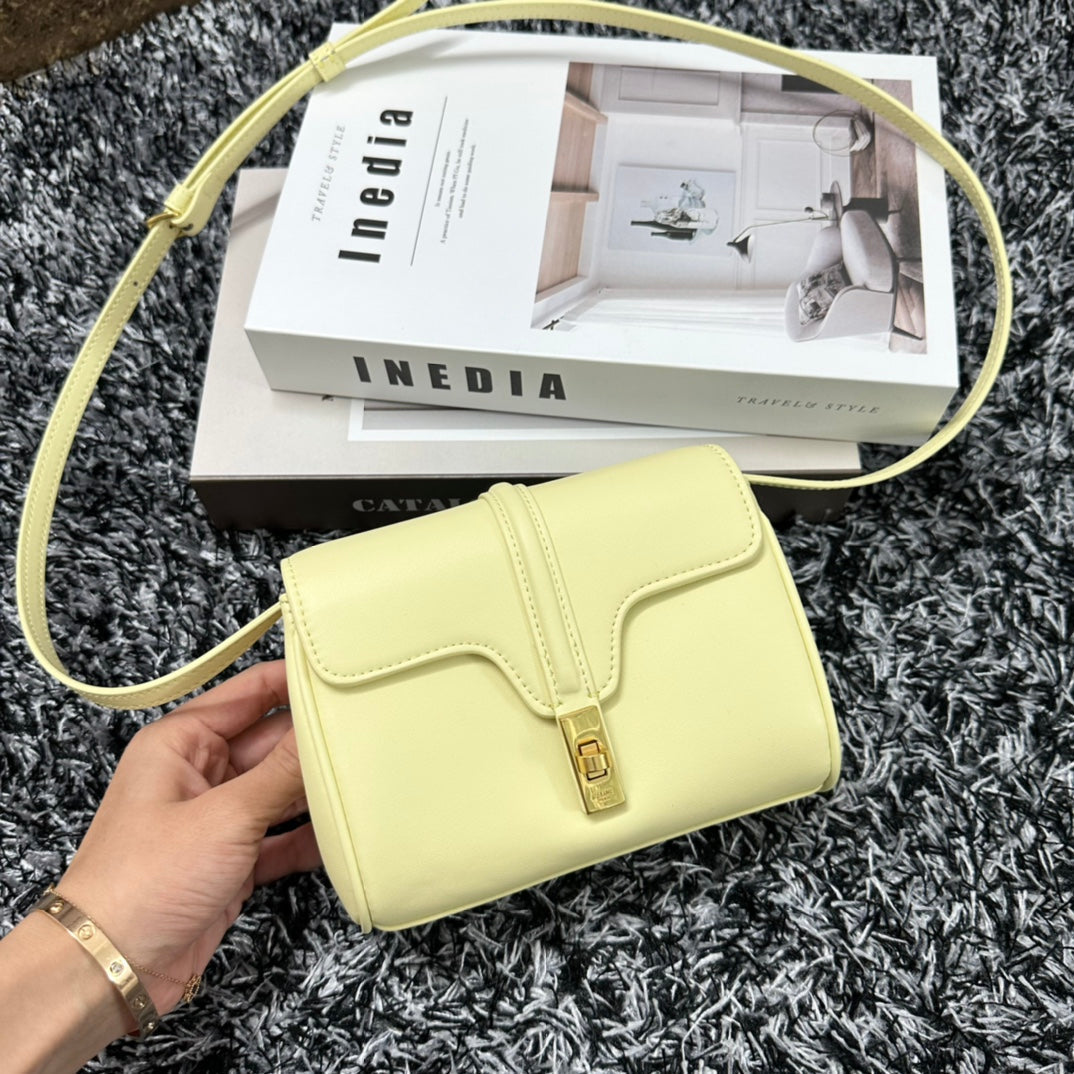 CLASSIC MINI 18 YELLOW PASTEL CALFSKIN